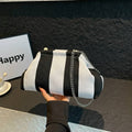 Stripe Crossbody Bag in Black
