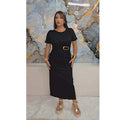 Dominica Black Midi Dress