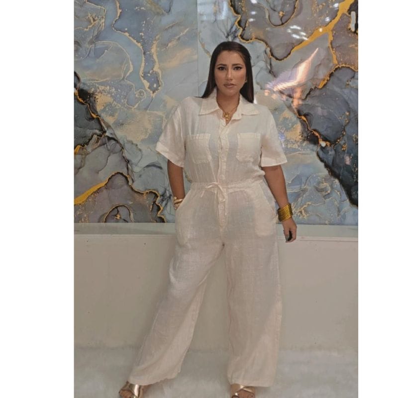 Betsy Italy Jumpsuit in Beige