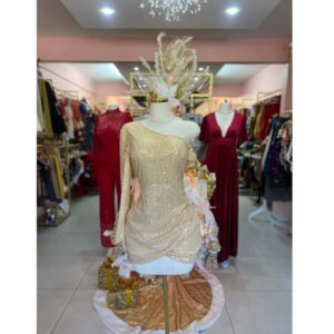 Nude\ Gold Sequence Dress