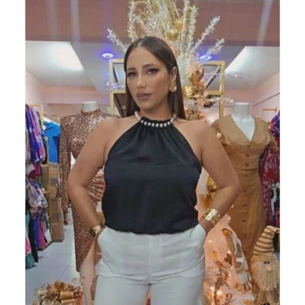 Magali Pearl Black Blouse