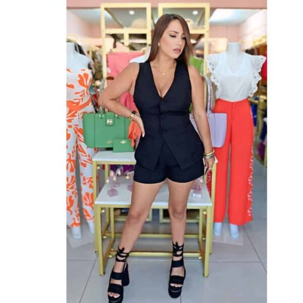 Ruin Vest Romper In Black
