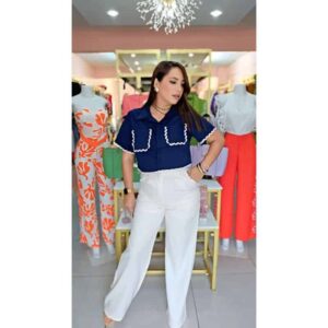 Camila Navy Blouse