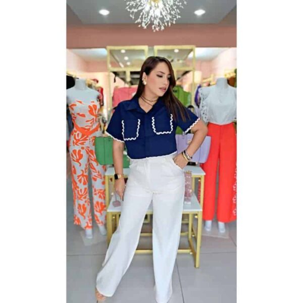 Camila Navy Blouse