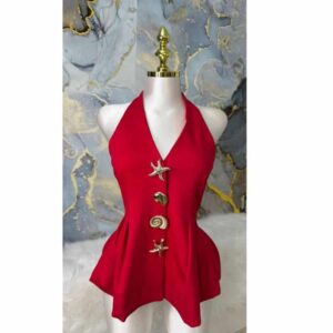 Beach Red Halter Top